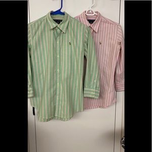 Two Ralf Lauren Button Down Shirt Slim Fit